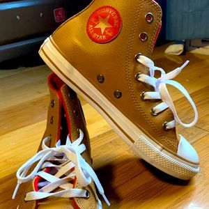 Fleece Lined Allstar Leather Converse Sneakers